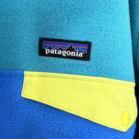 Patagonia Synchilla Snap Fleece Pullover Mens Size XXL 2XL Blue Colorblock - Picture 2 of 5